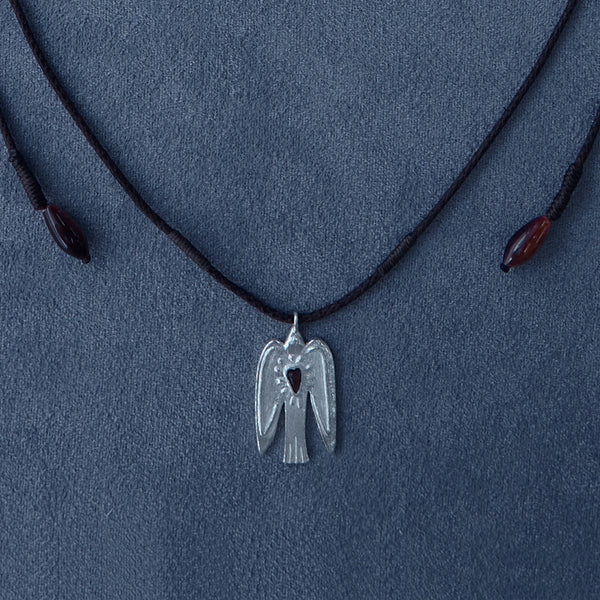 SALE E PEPE Sterling Silver Hyacinth Bird Cord Necklace SEP-SPVAN01-YIN Silver